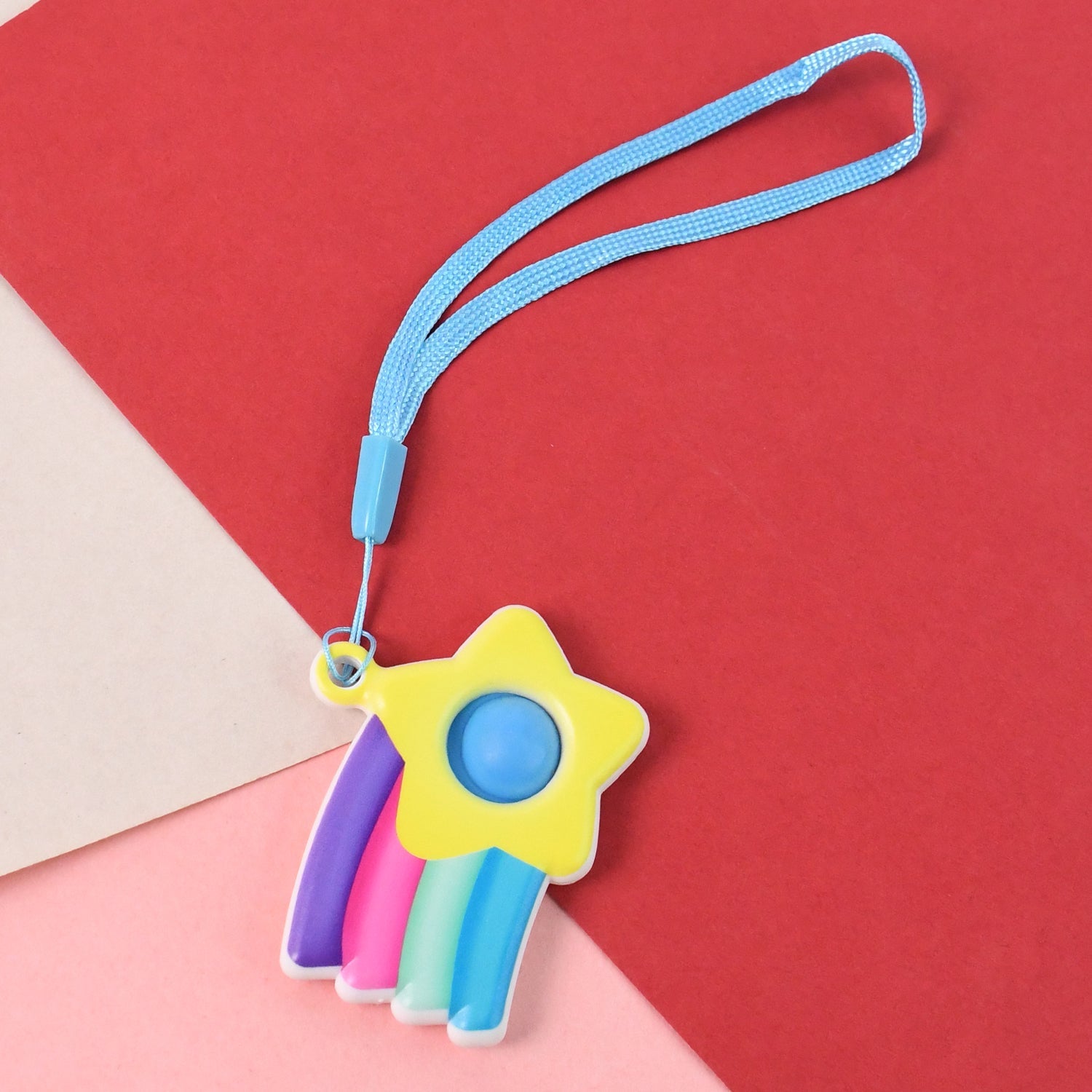 Stress Relief Silicone Push Fidget Toy Keychain for Kids (1 Pc) Stress Relief Silicone Push Fidget Toy Keychain for Kids (1 Pc)